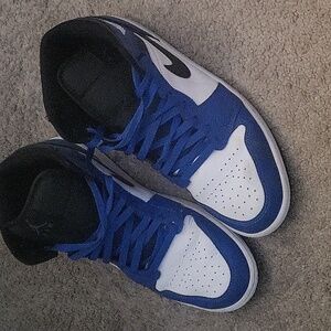 Men's Nike Black and Blue JORDANS